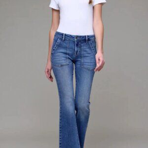 Hidden Happi Flare Patch Pocket Jeans
